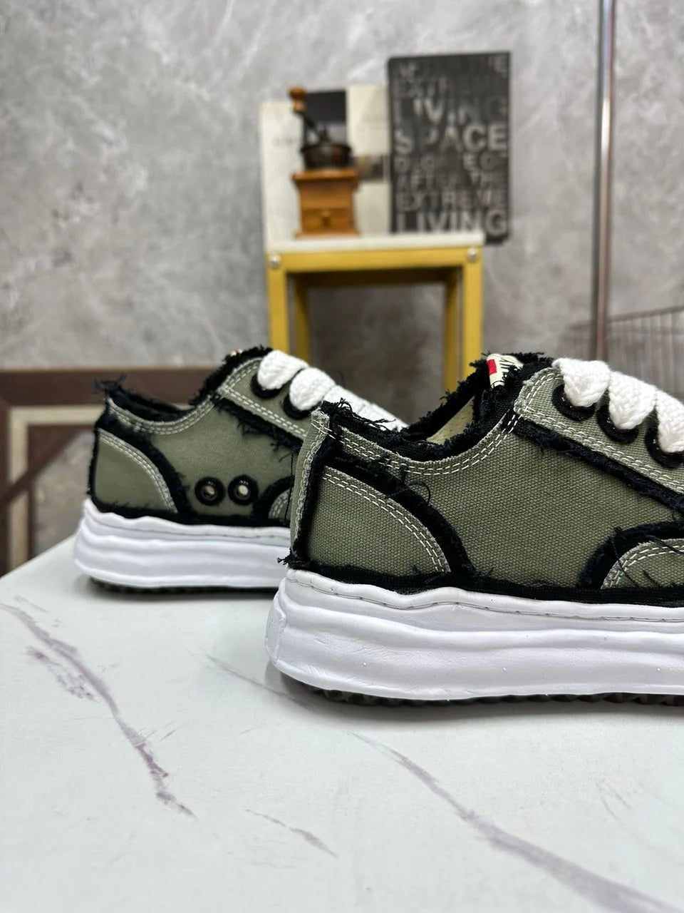 Noam - Tennis à Lacets Atypiques Olive