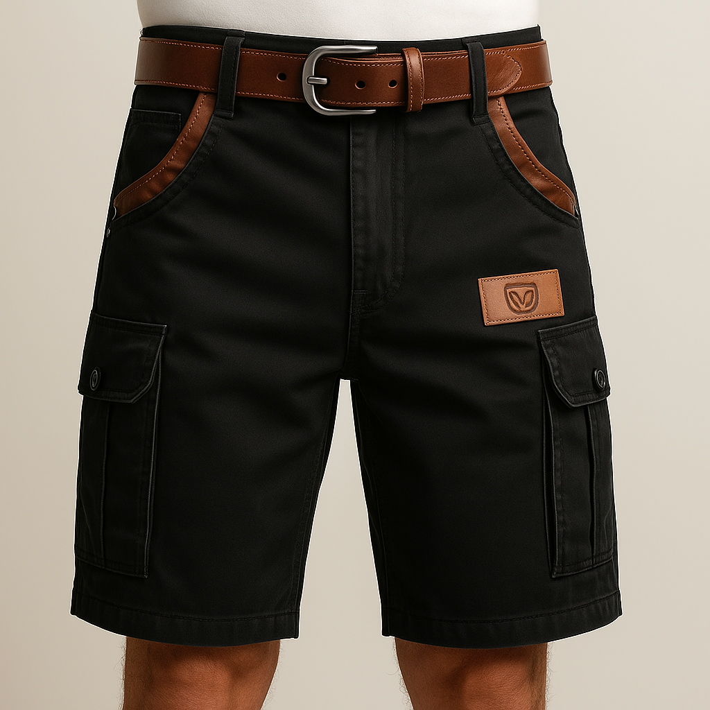 Petrus - Slidstærke Cargo Shorts med Læderdetaljer
