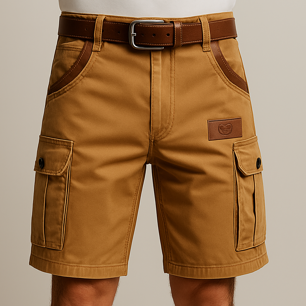 Petrus - Slidstærke Cargo Shorts med Læderdetaljer