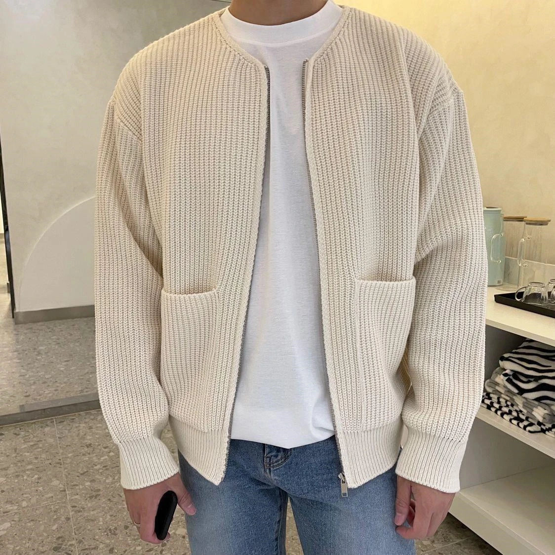 Harry - Cardigan Élégant en Maille Zip