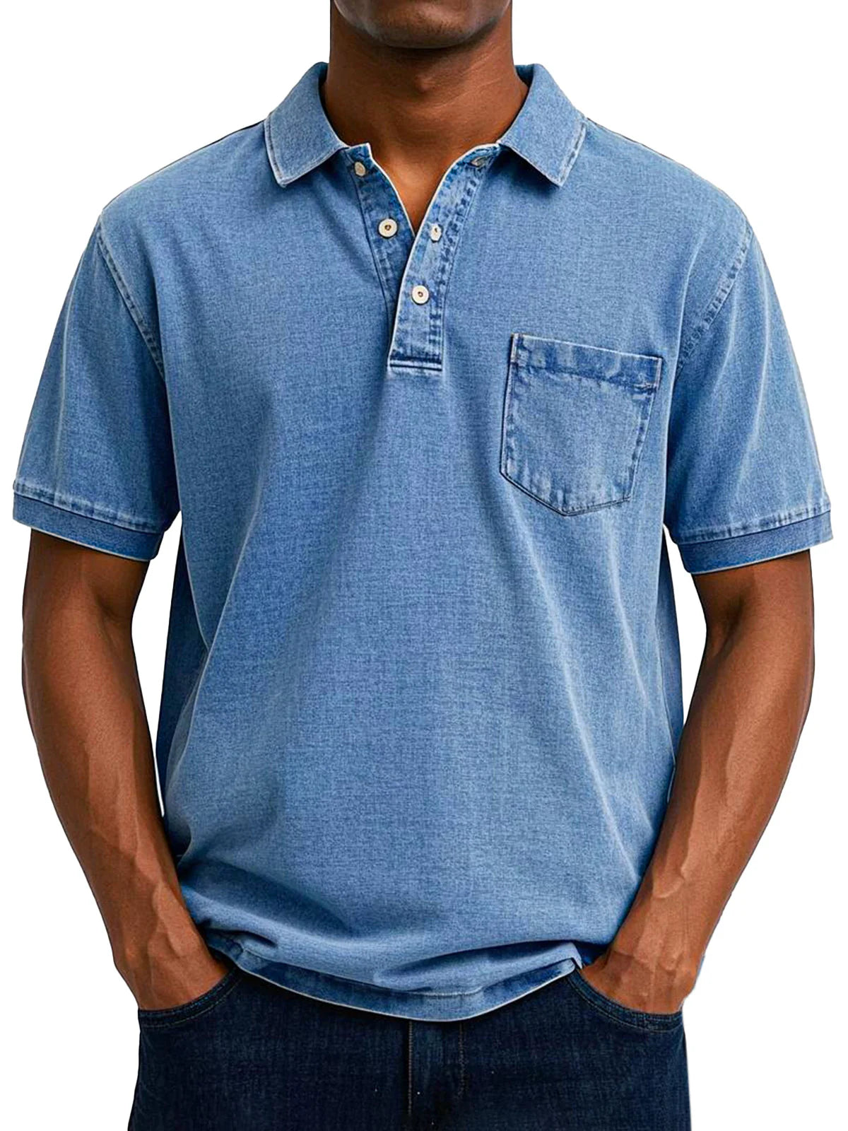 Antonio - Premium Let Denim Retro Poloshirt