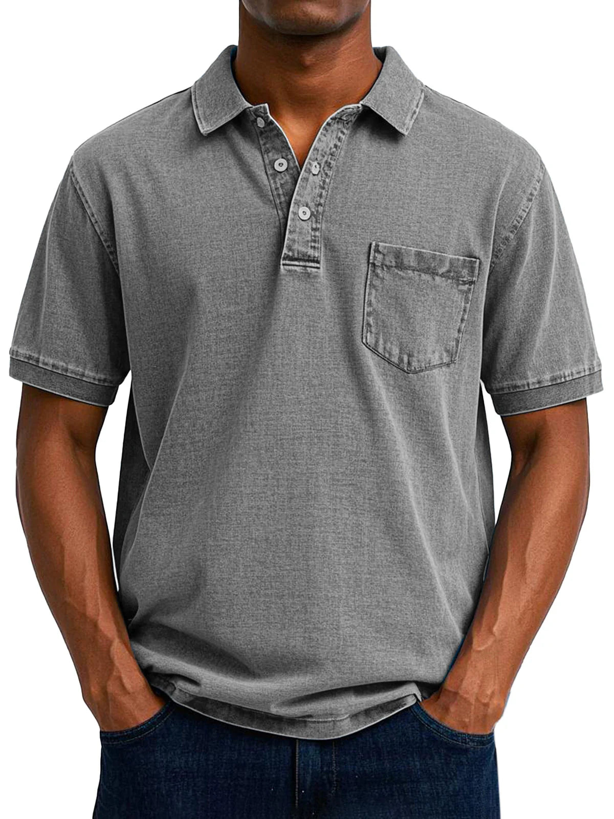 Antonio - Premium Let Denim Retro Poloshirt