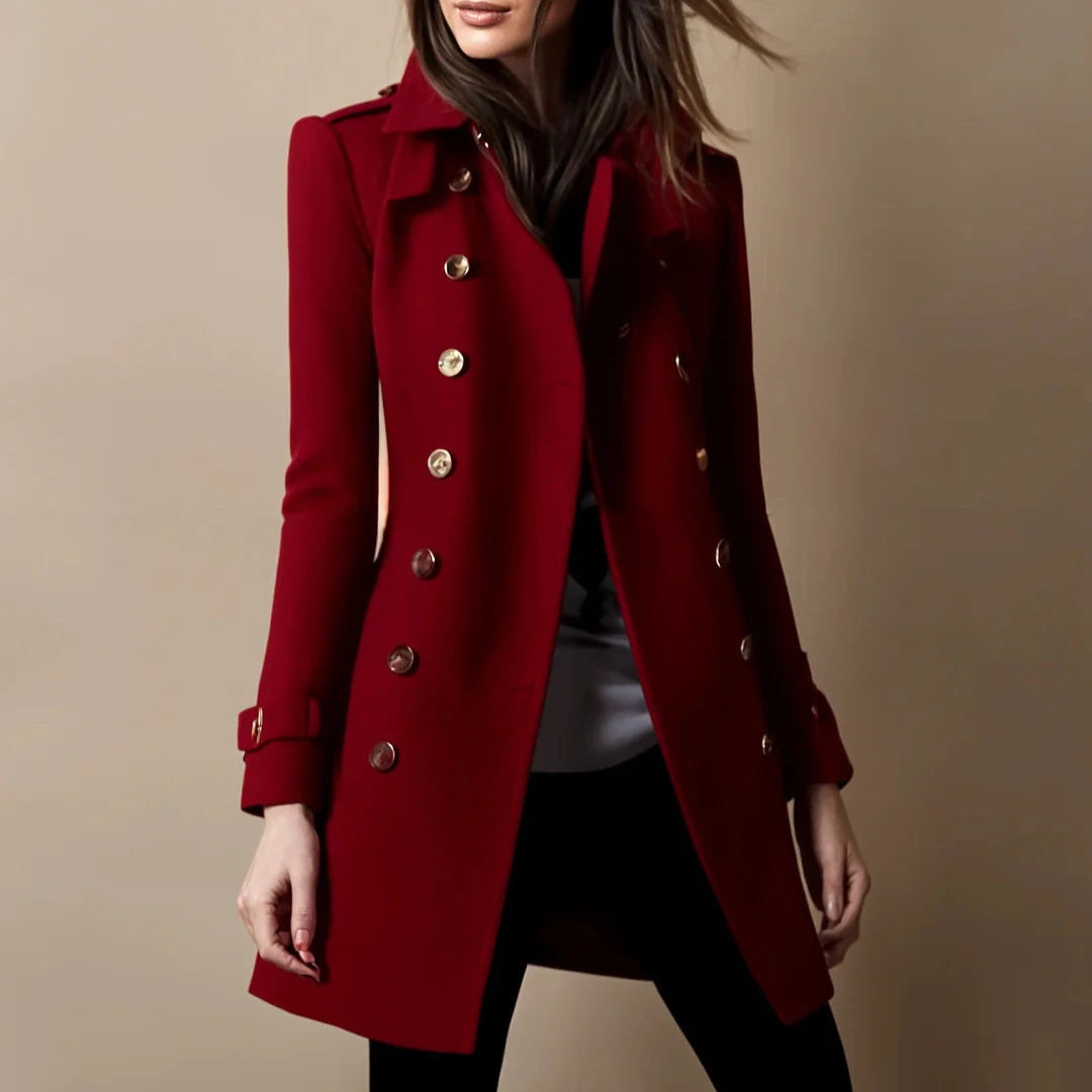 Dolène - Manteau Long Boutonné Élégant
