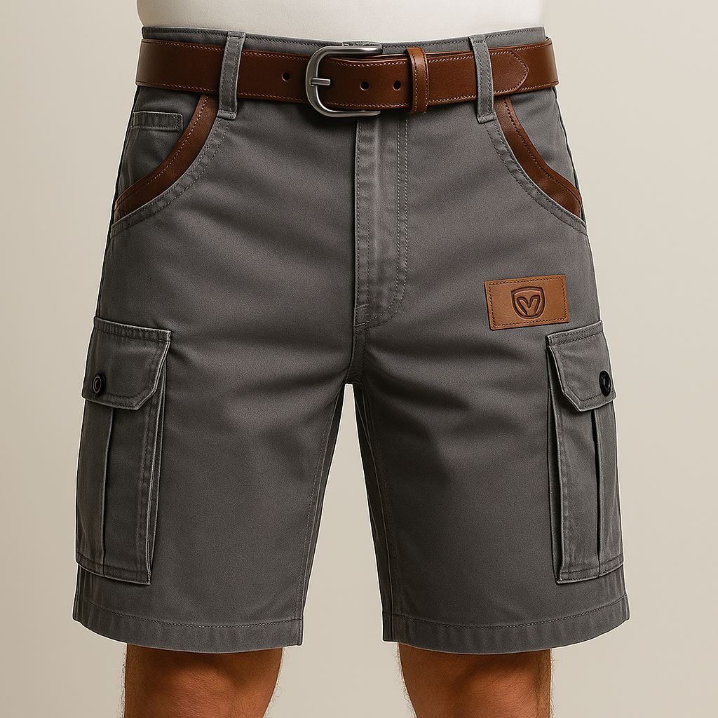 Petrus - Slidstærke Cargo Shorts med Læderdetaljer