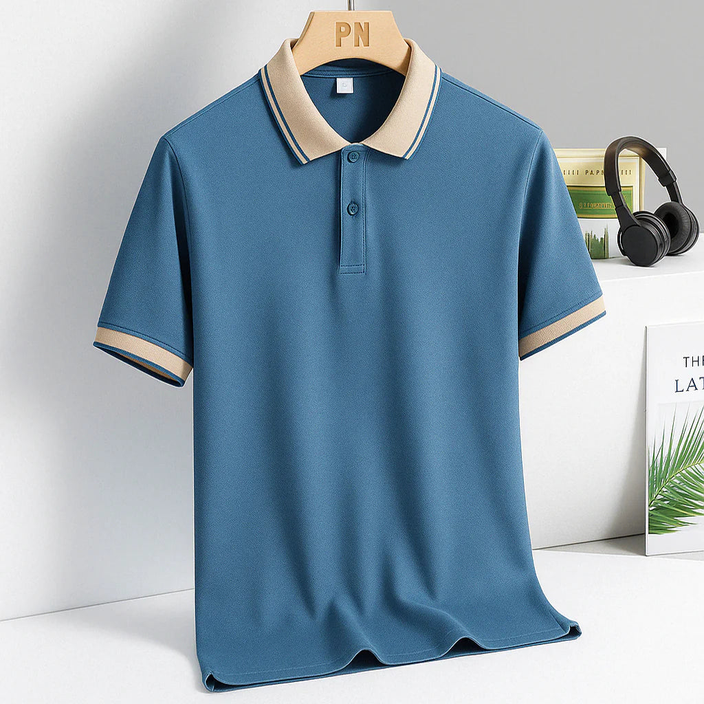 Celian - Luksuriøs Poloshirt med Guldfinish