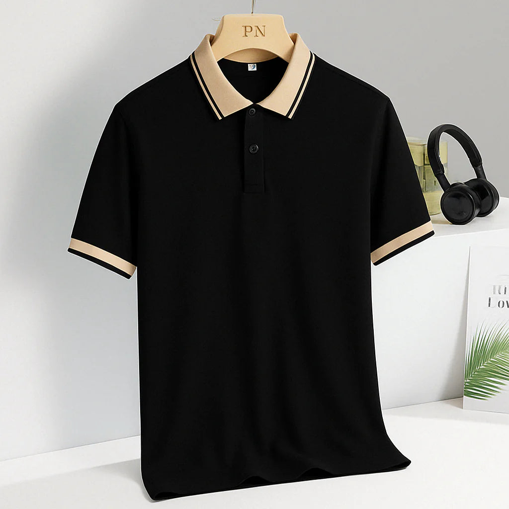 Celian - Luksuriøs Poloshirt med Guldfinish
