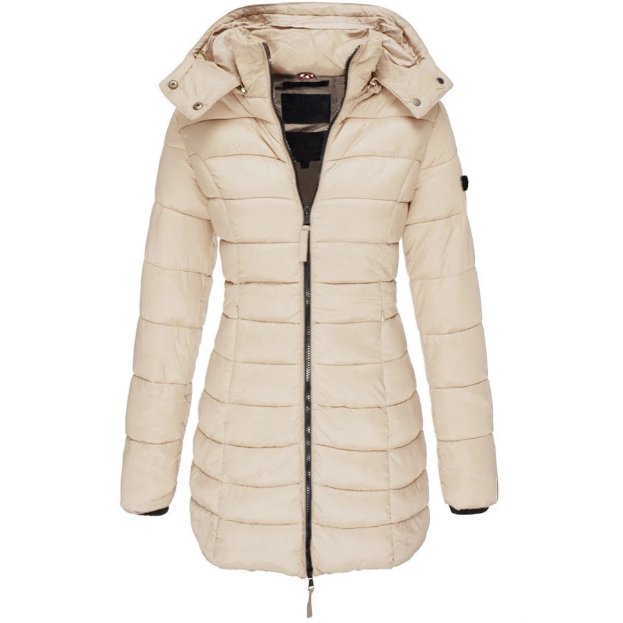Noéline - Manteau à Capuche Hivernal Matelassé