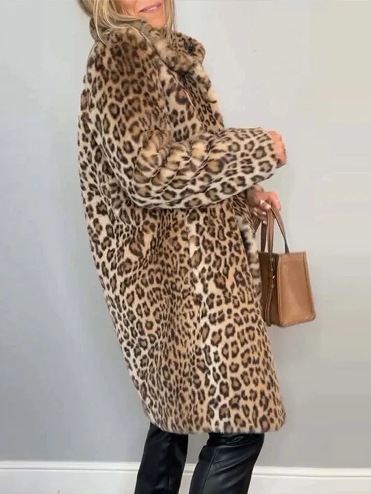 Jovanka - Manteau Fourrure Imprimé Léopard