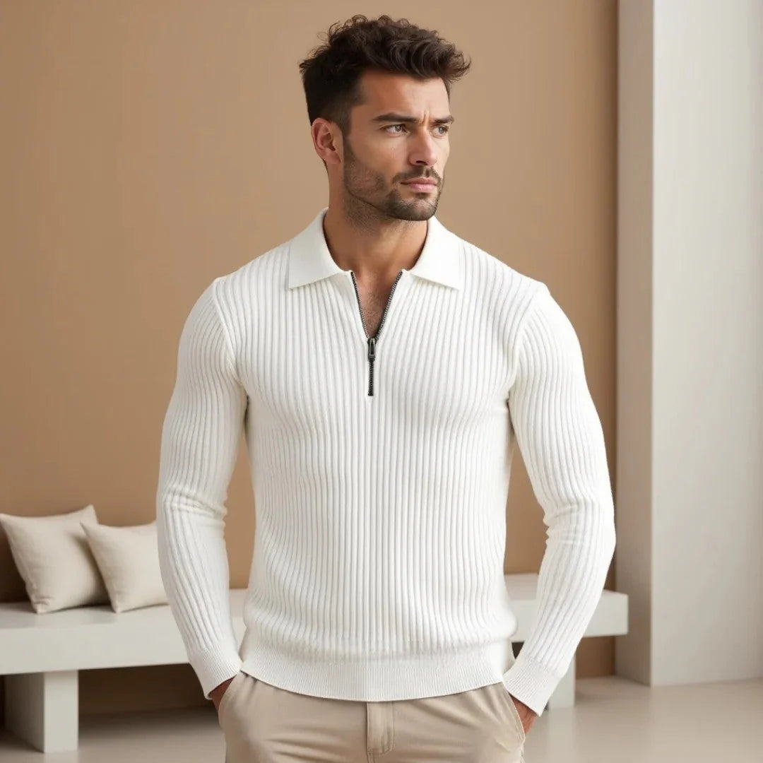 Noah - Pull Demi Zippé Coton Supérieur