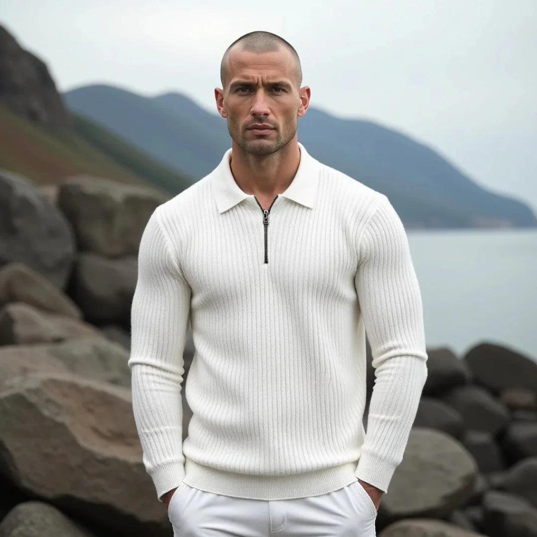 Noah - Pull Demi Zippé Coton Supérieur