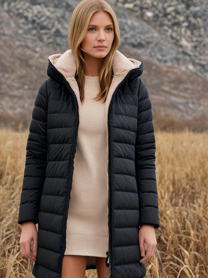 Karine - Manteau Rembourré à Capuche Doublure Moutonnée