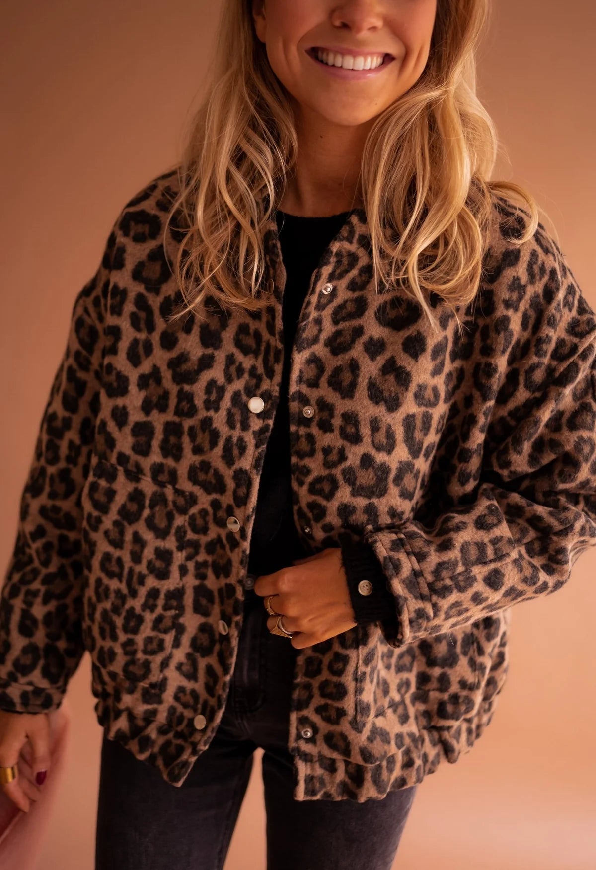 Vicky - Premiumkvalitet Trendy Leopardprintjakke